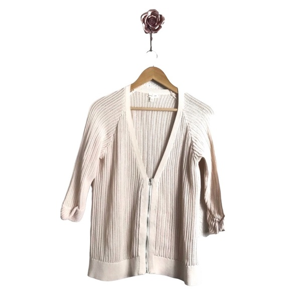 Urban Outfitters Silence + Noise Cotton Full Zip Cream‎ Large Cardigan - Picture 1 of 7